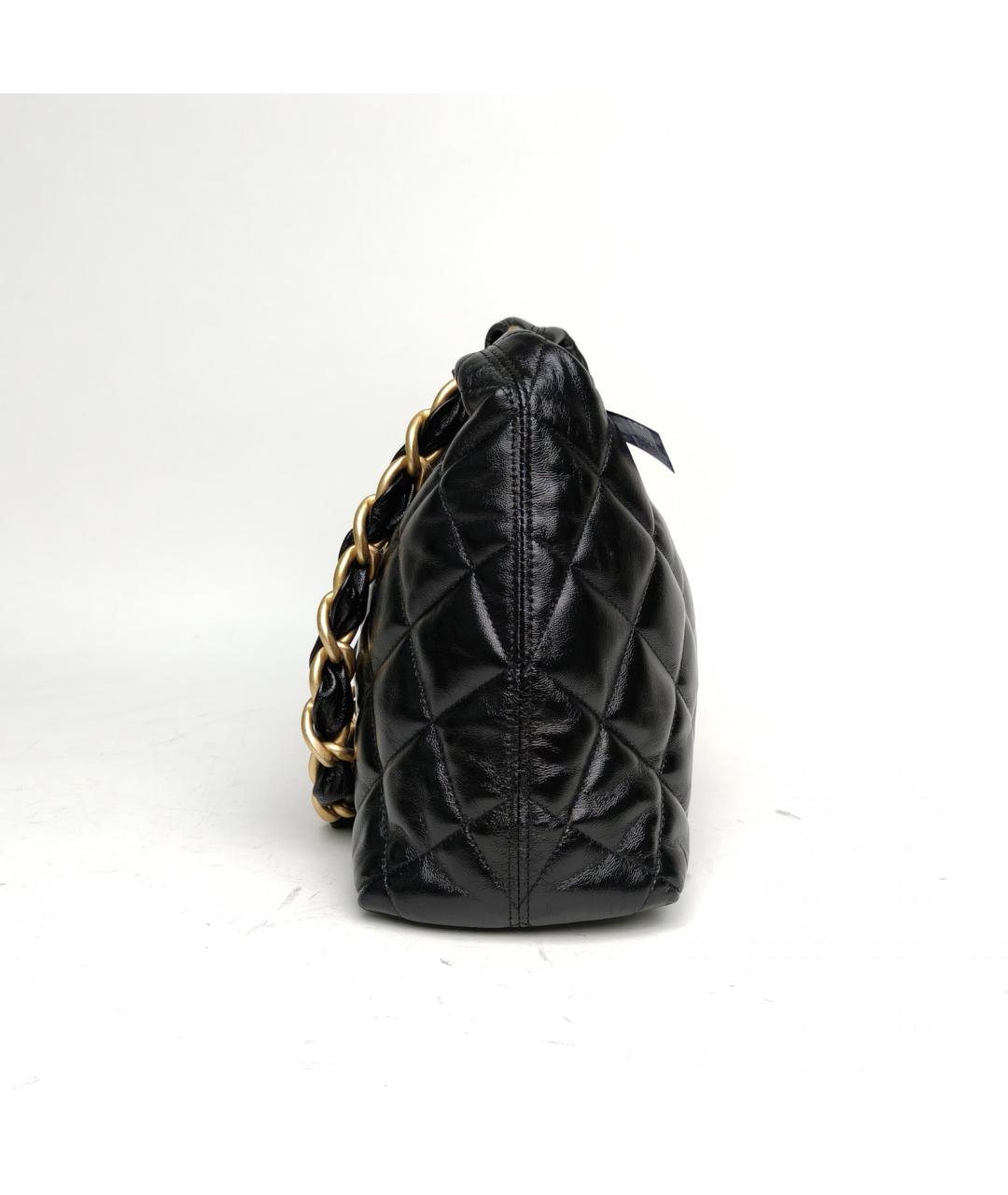 CHANEL Черная кожаная сумка с короткими ручками, фото 3