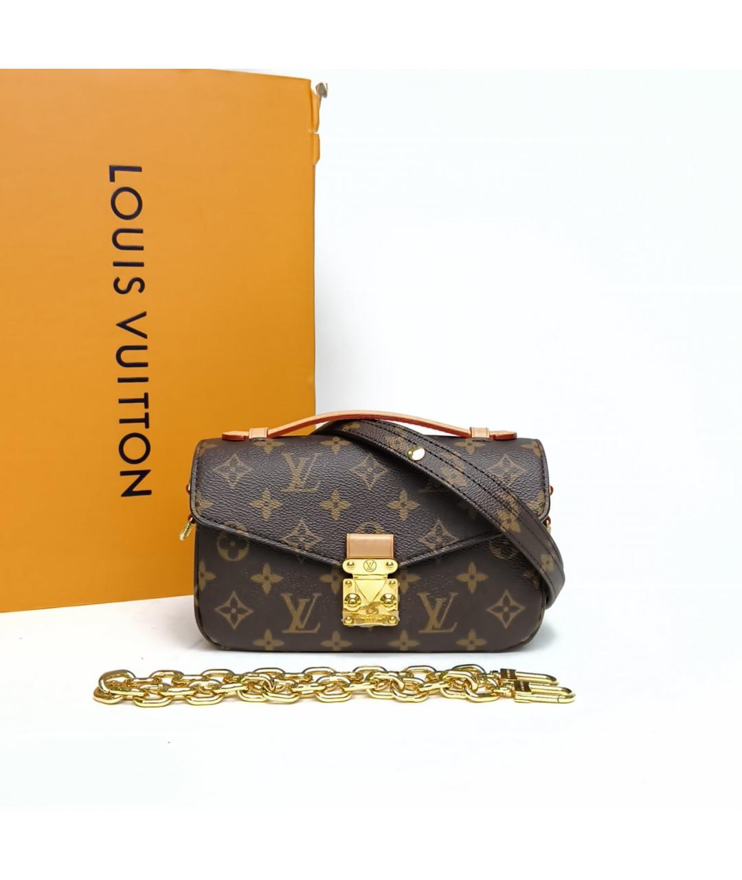 LOUIS VUITTON Коричневая сумка с короткими ручками, фото 8