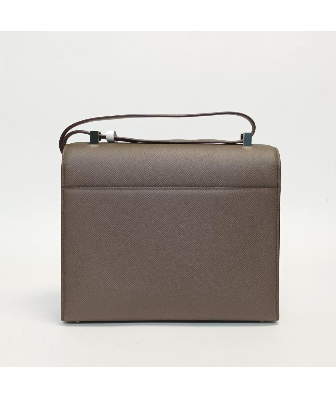 HERMES Серая кожаная сумка через плечо, фото 4