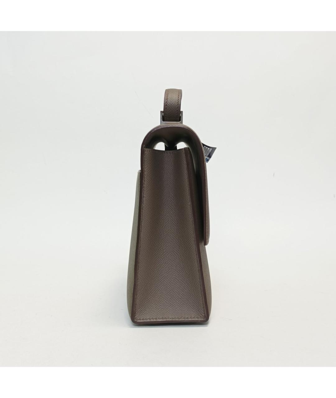 HERMES Серая кожаная сумка через плечо, фото 5