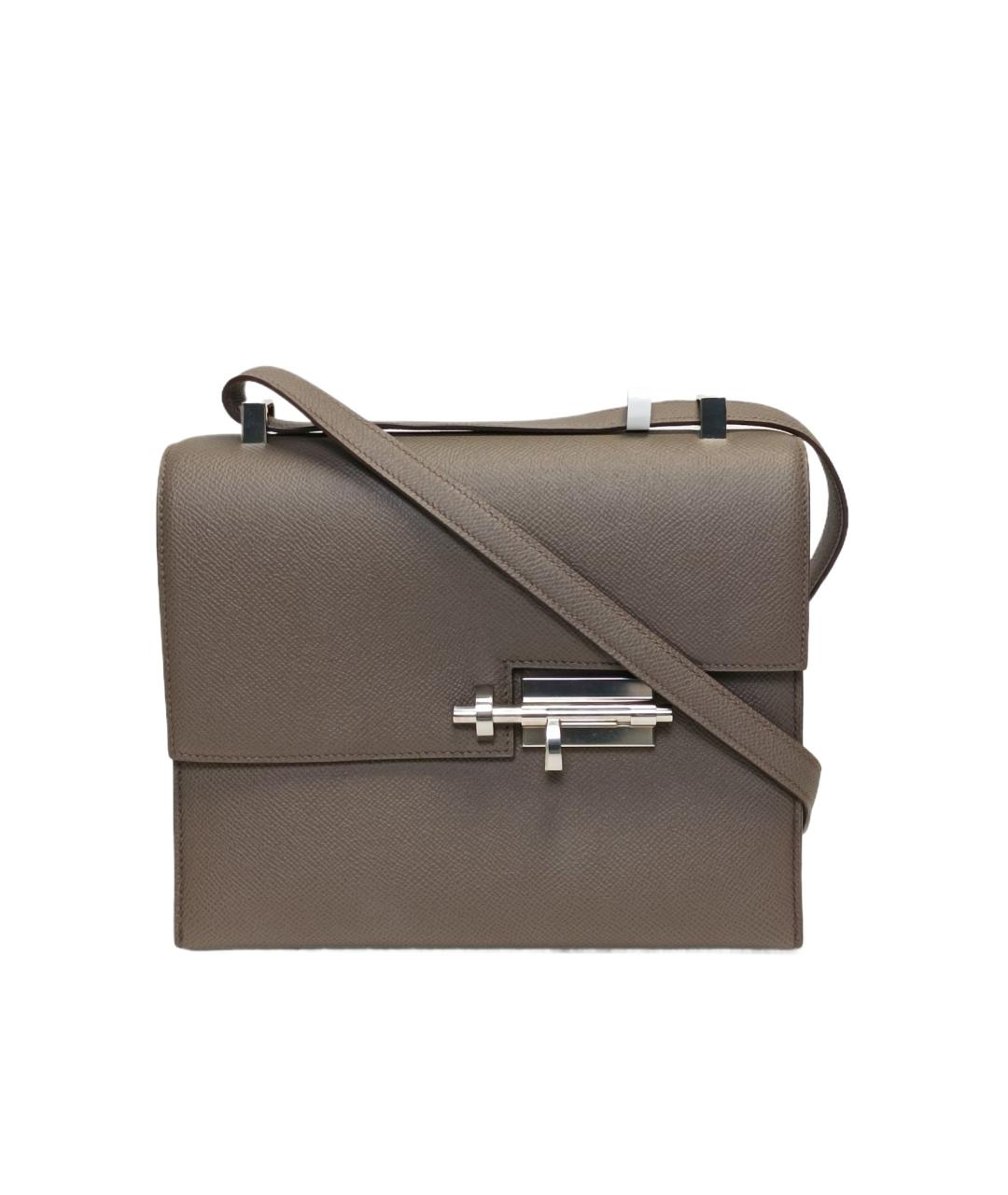 HERMES Серая кожаная сумка через плечо, фото 1