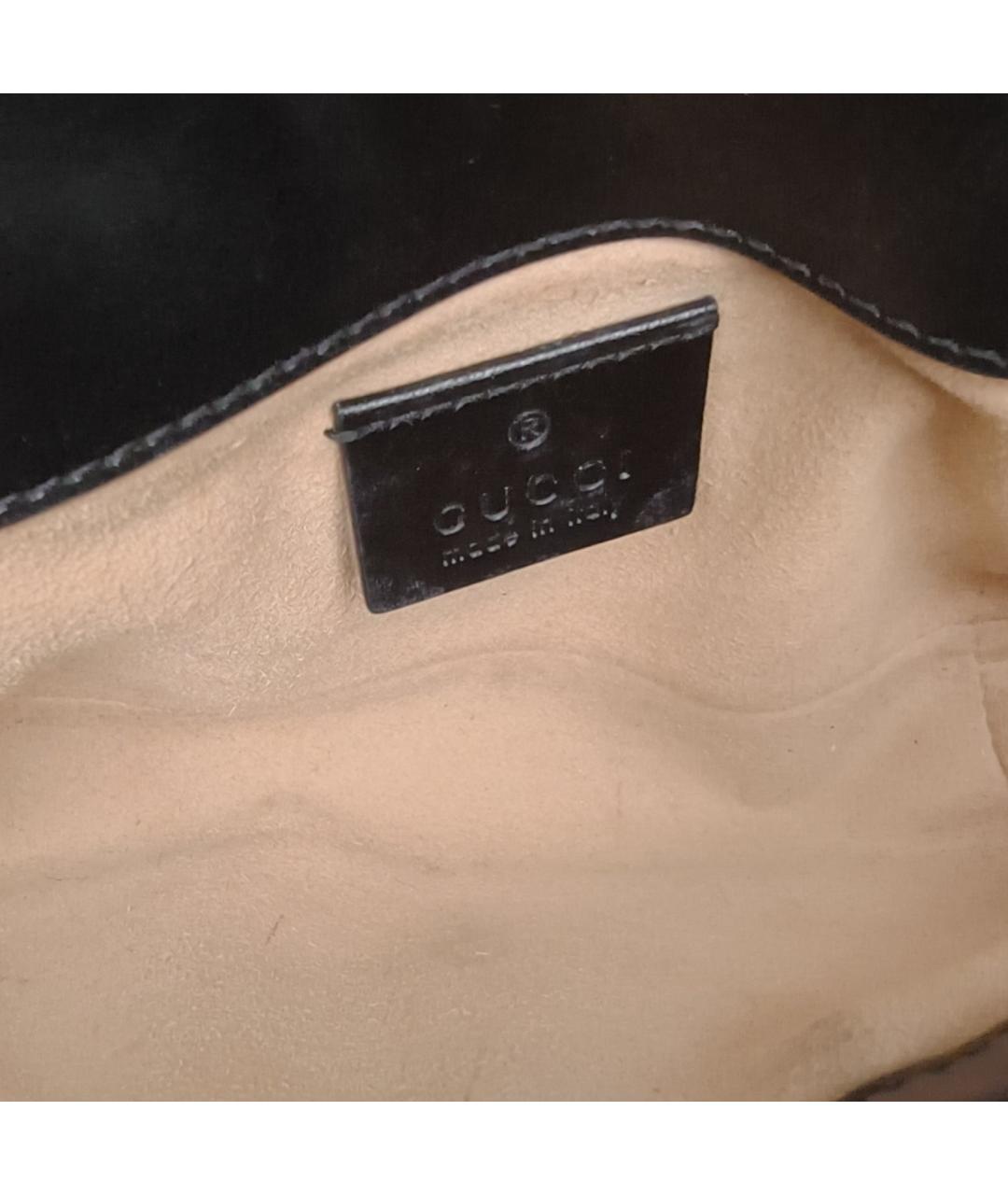 GUCCI Черная кожаная сумка через плечо, фото 8