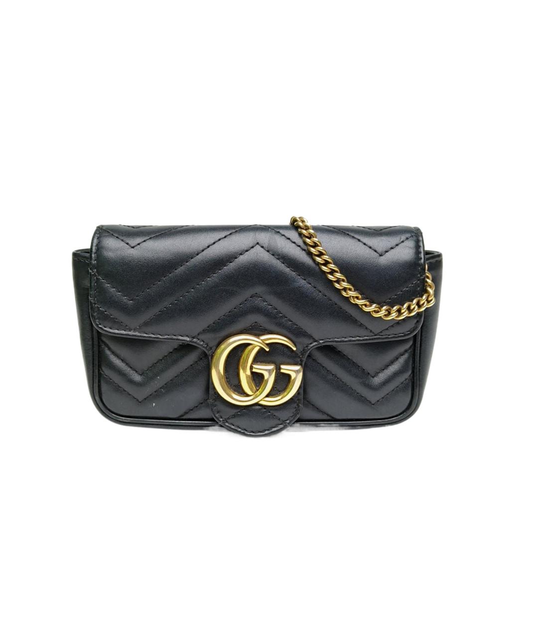 GUCCI Черная кожаная сумка через плечо, фото 1