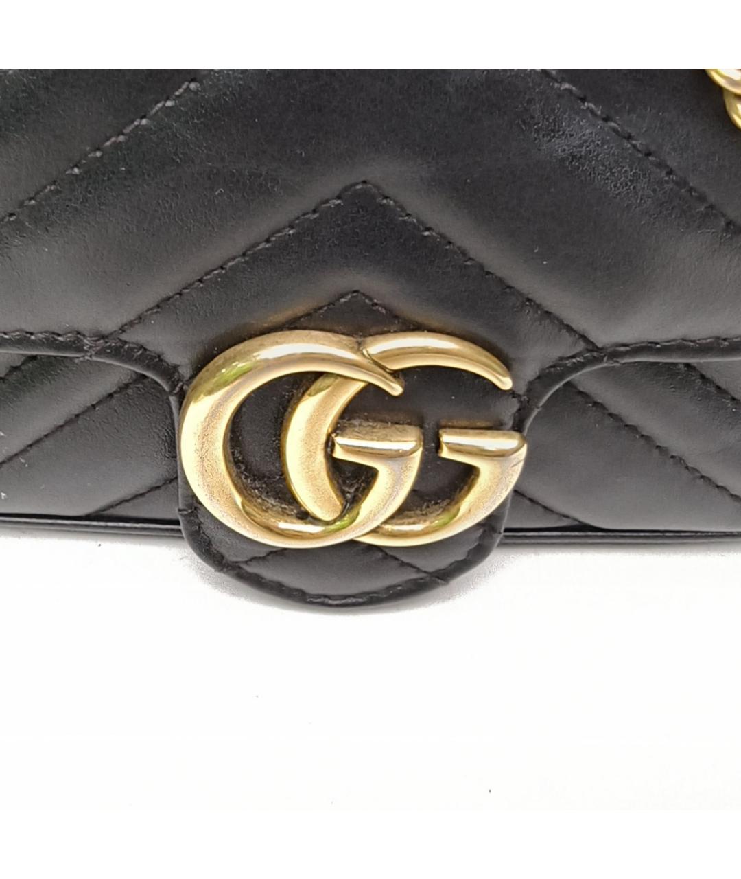 GUCCI Черная кожаная сумка через плечо, фото 7