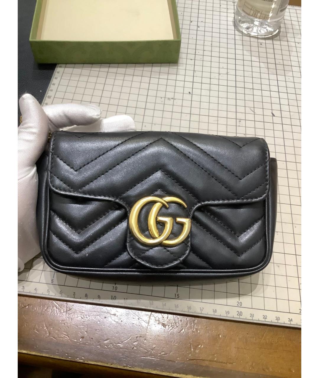 GUCCI Черная кожаная сумка через плечо, фото 9