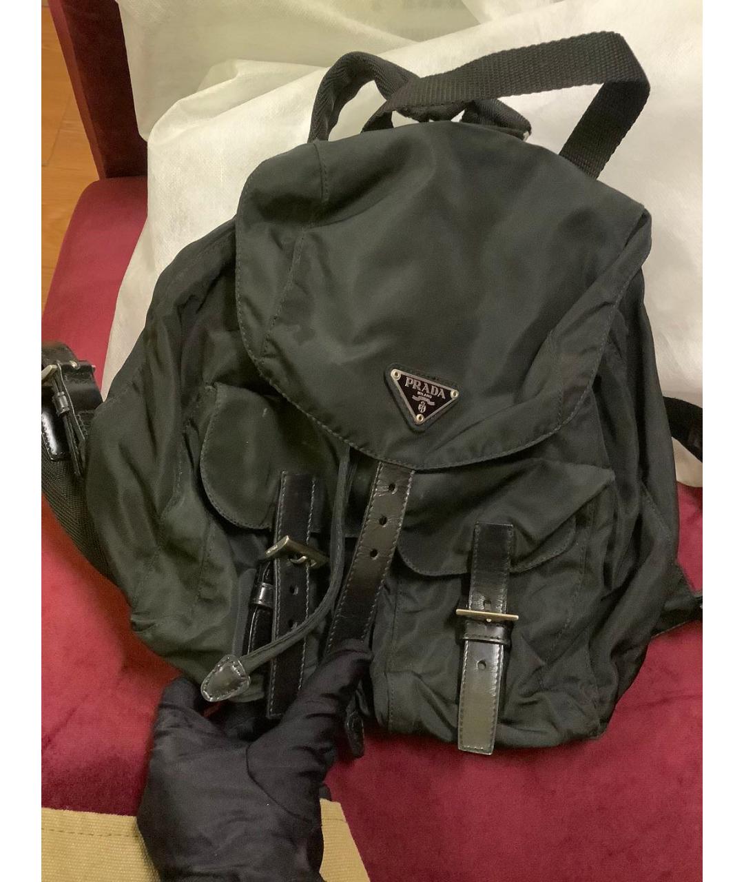 PRADA Черный тканевый рюкзак, фото 9
