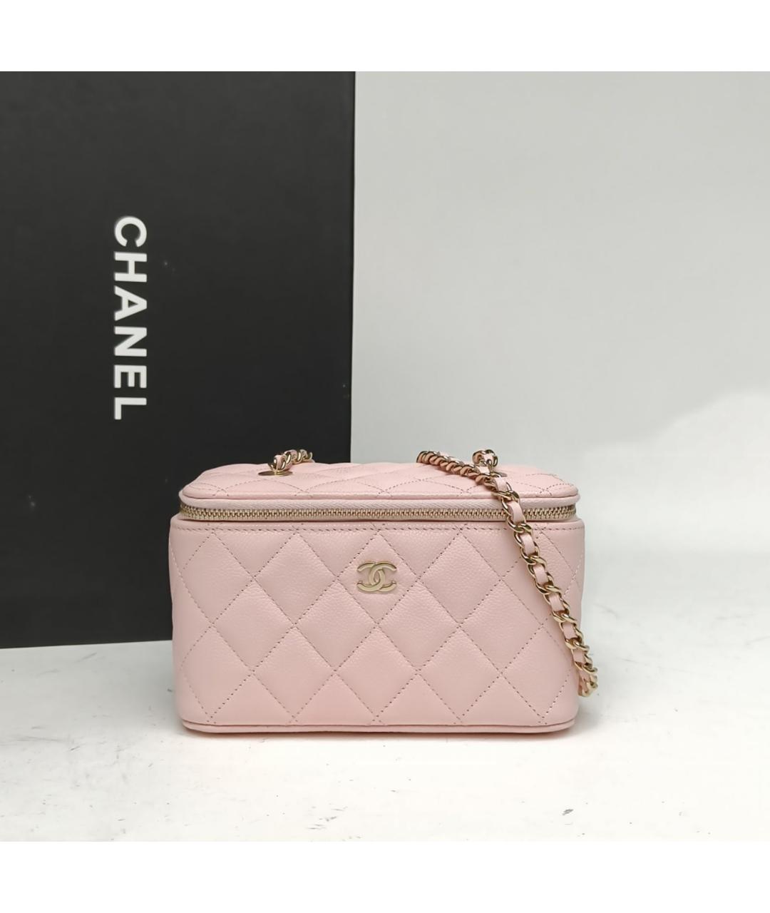 CHANEL Розовая кожаная сумка через плечо, фото 8