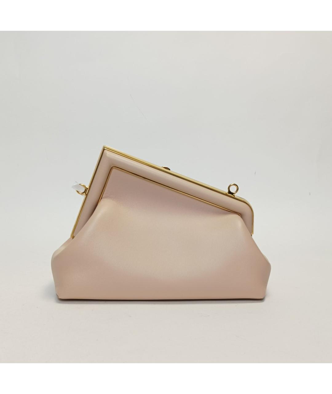 FENDI Бежевая кожаная сумка через плечо, фото 4