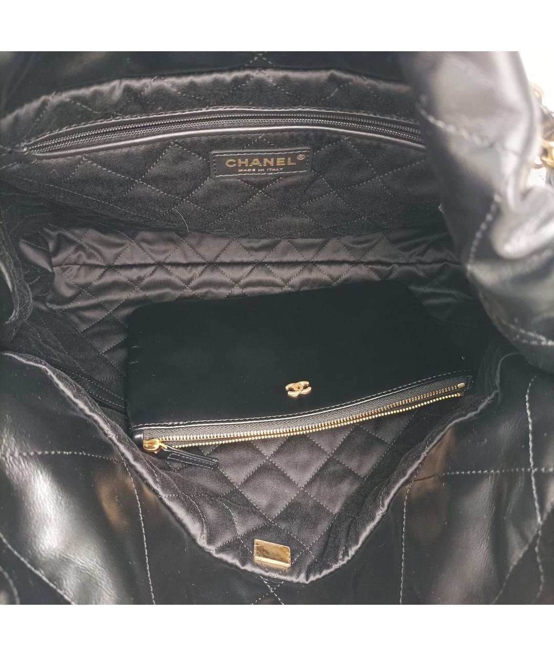 CHANEL Черная кожаная сумка тоут, фото 8