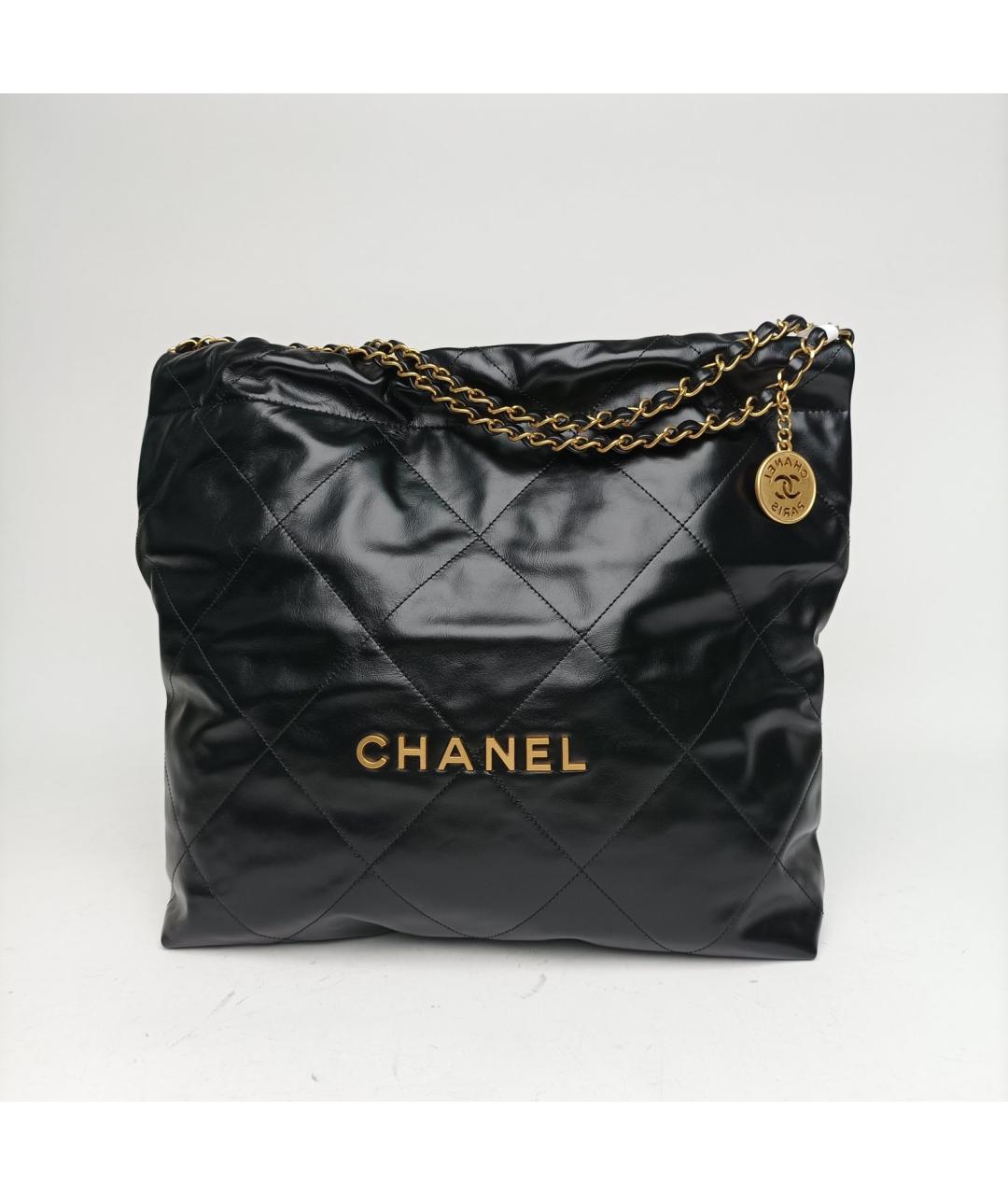 CHANEL Черная кожаная сумка тоут, фото 2