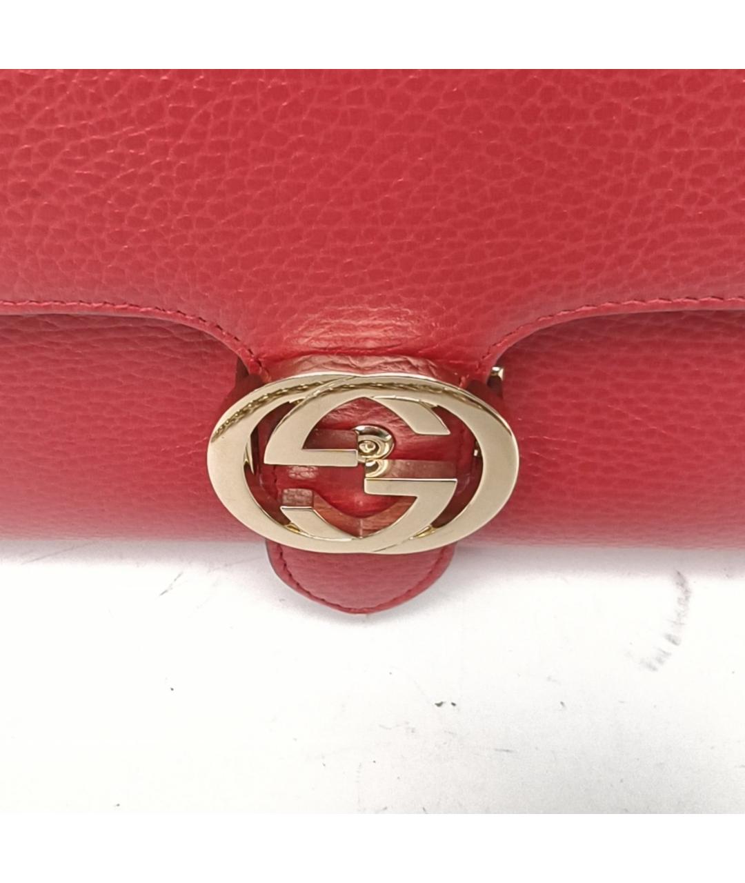 GUCCI Красная кожаная сумка с короткими ручками, фото 6