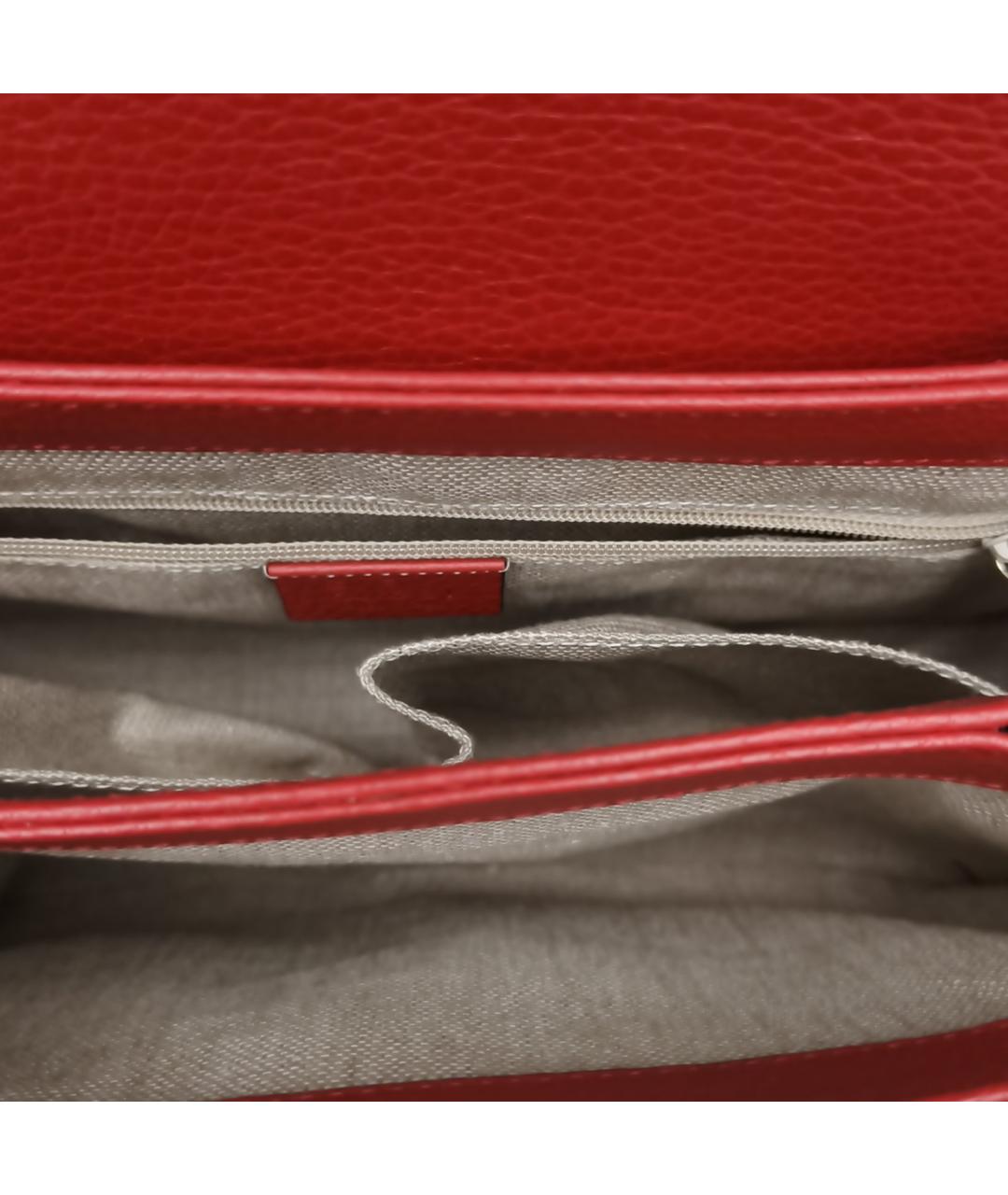 GUCCI Красная кожаная сумка с короткими ручками, фото 7