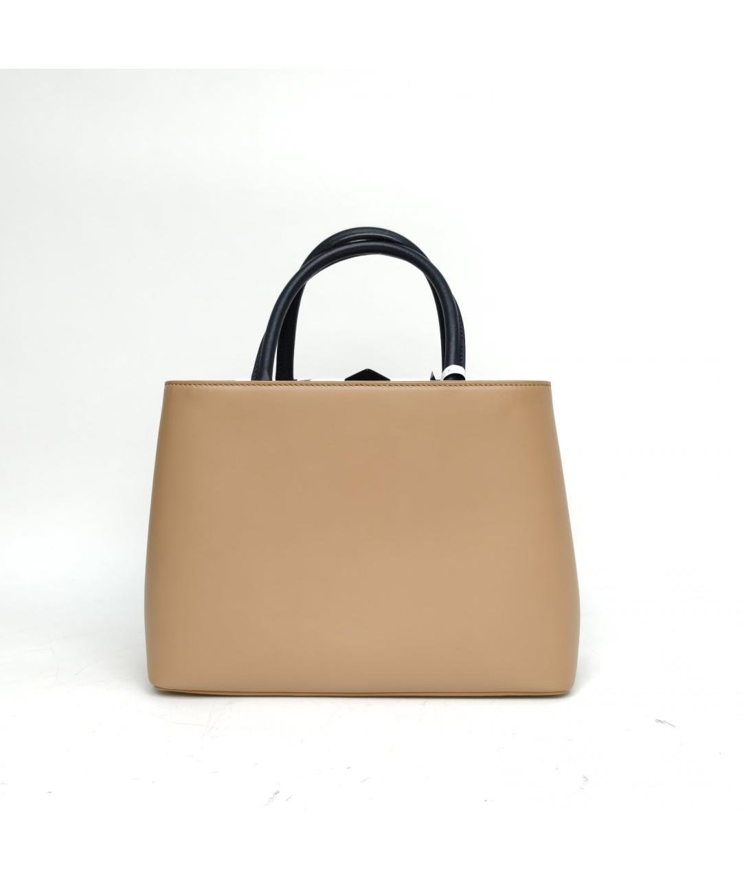 FENDI Хаки кожаная сумка тоут, фото 3