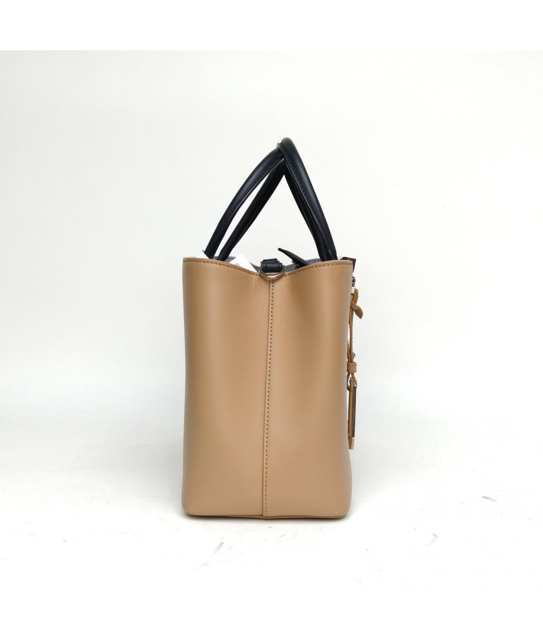 FENDI Хаки кожаная сумка тоут, фото 4