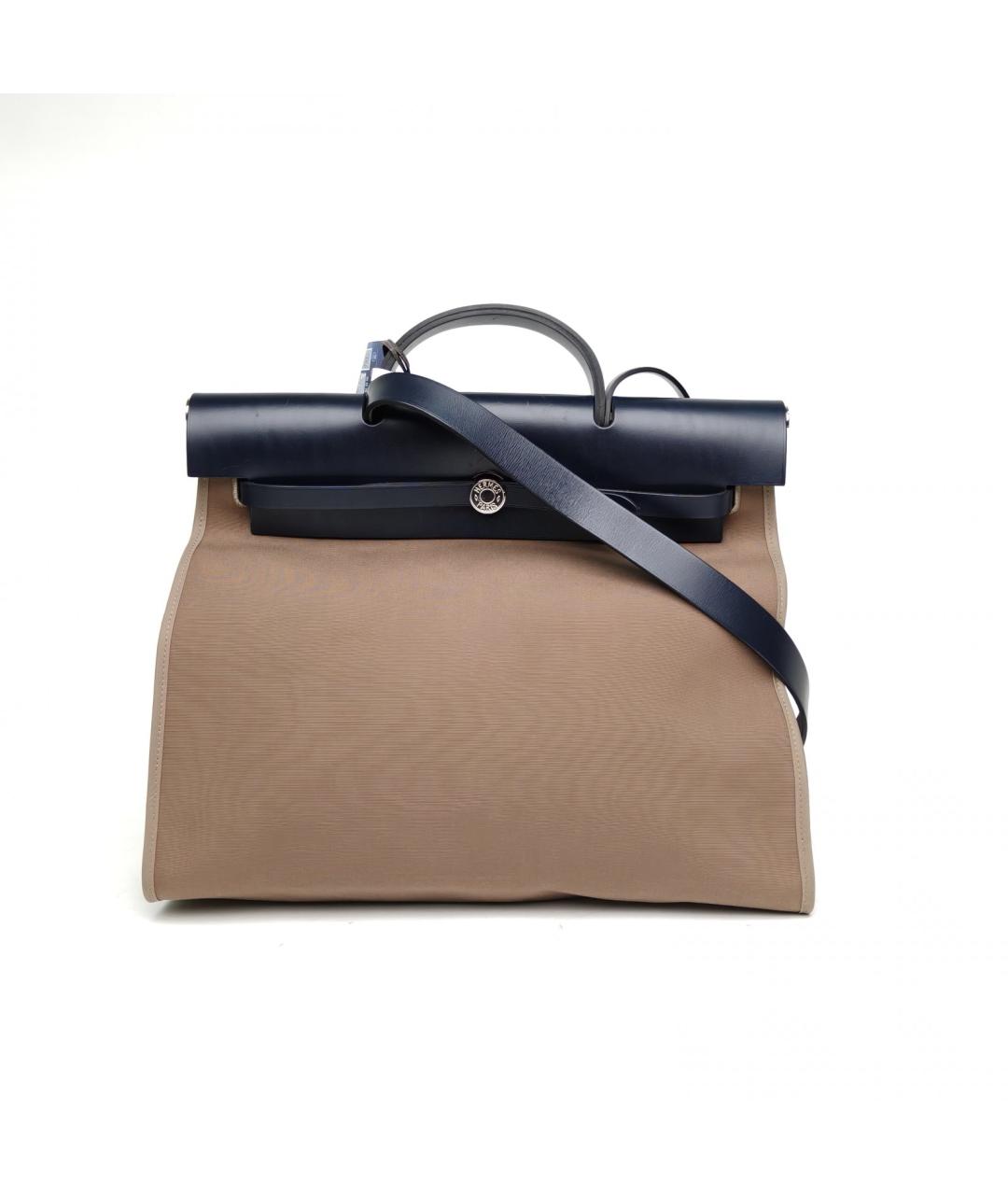HERMES Бежевая тканевая сумка через плечо, фото 2