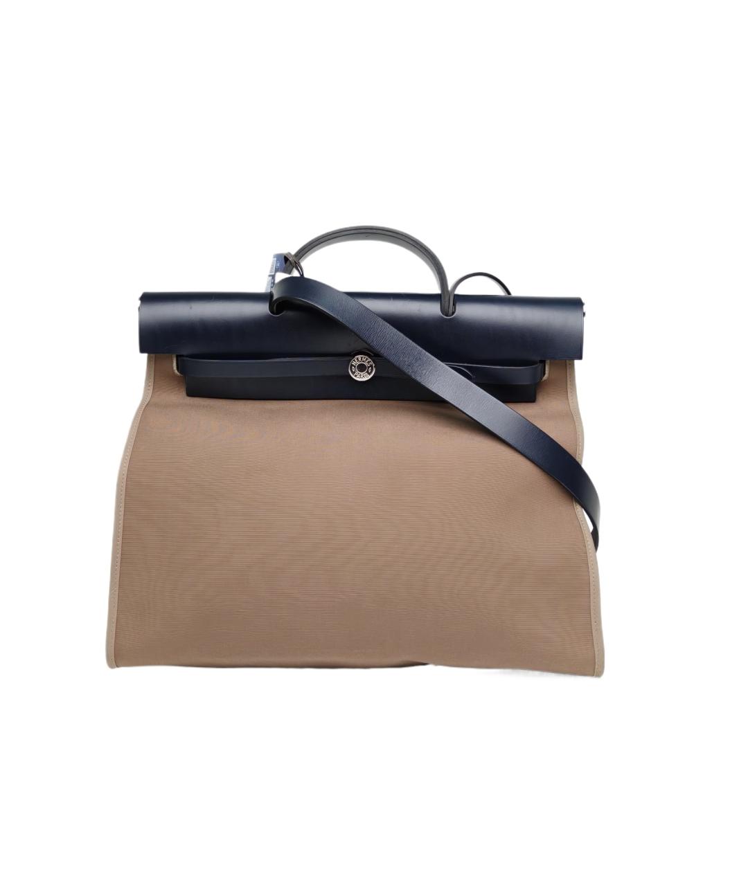 HERMES Бежевая тканевая сумка через плечо, фото 1