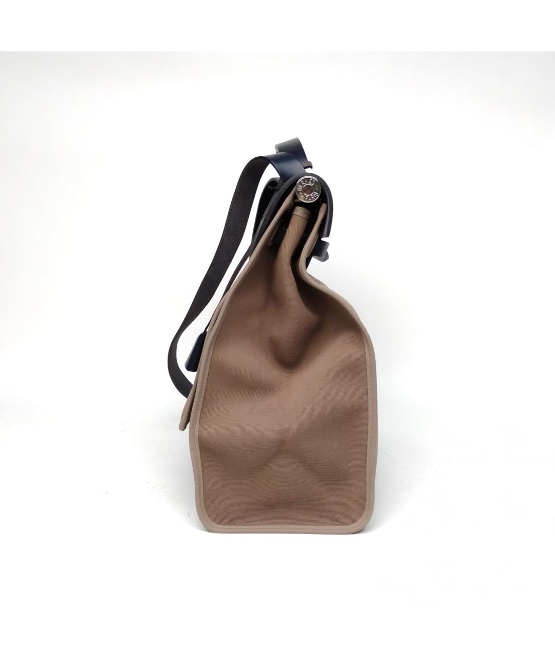 HERMES Бежевая тканевая сумка через плечо, фото 5