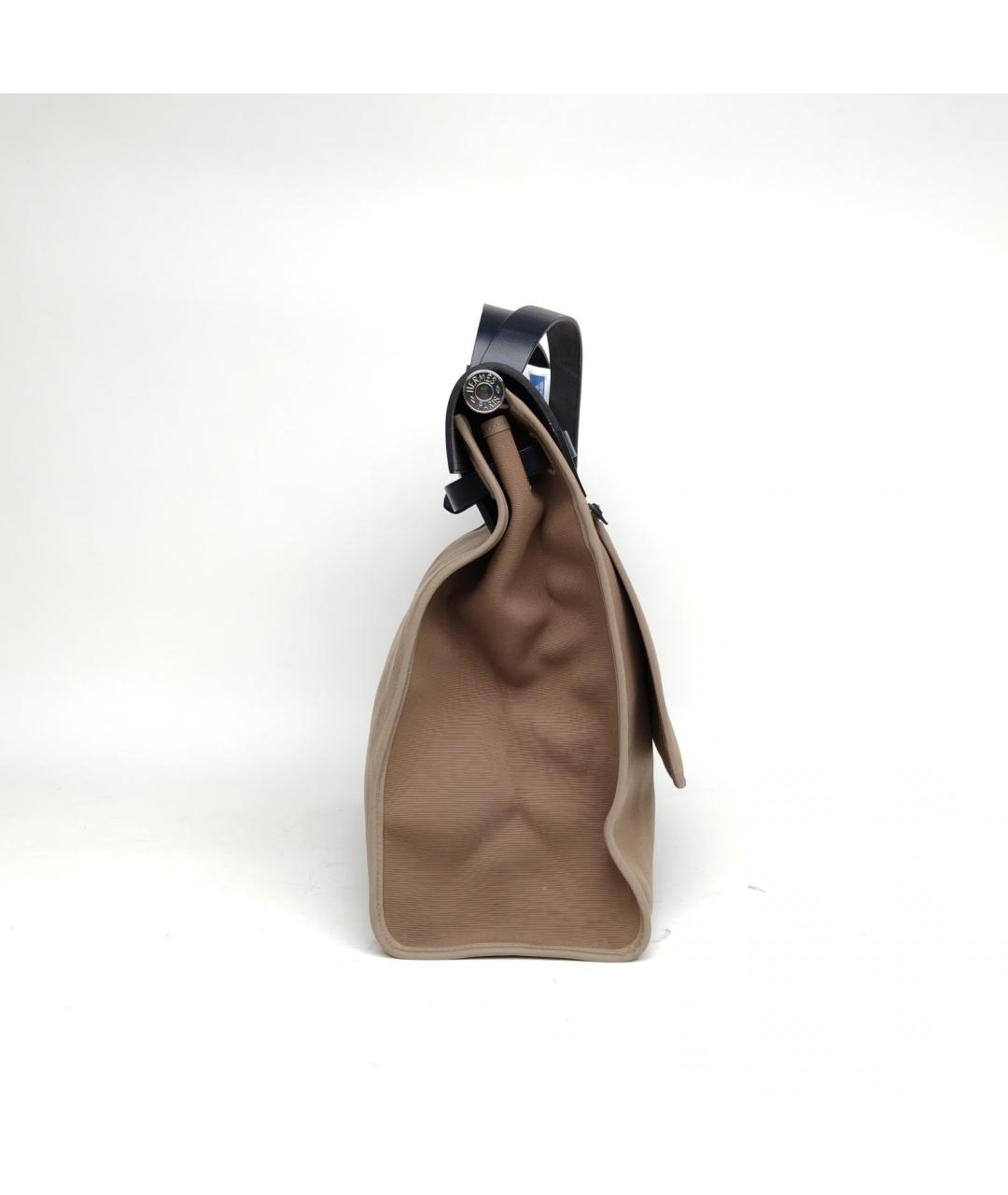 HERMES Бежевая тканевая сумка через плечо, фото 3