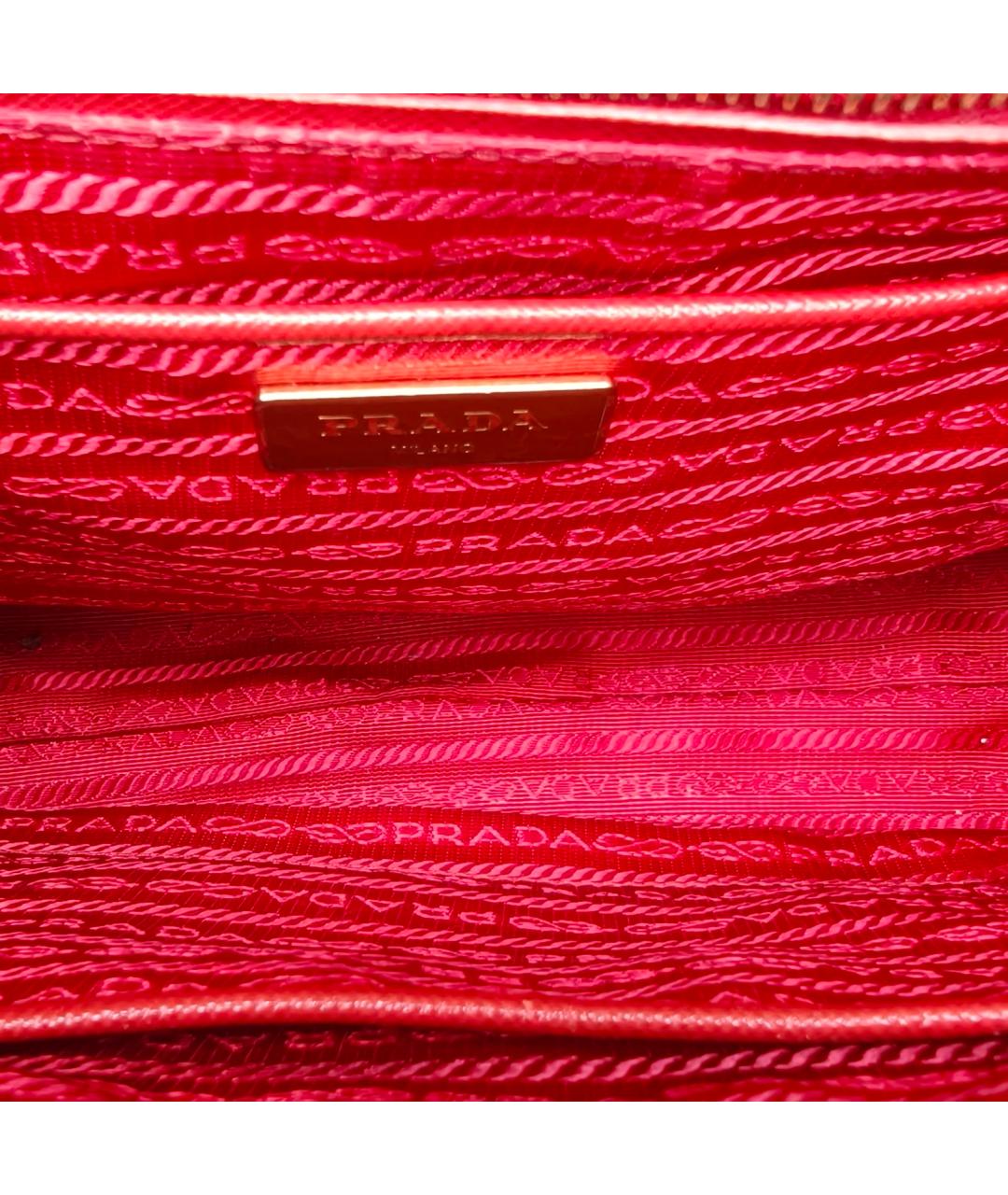 PRADA Красная кожаная сумка с короткими ручками, фото 6