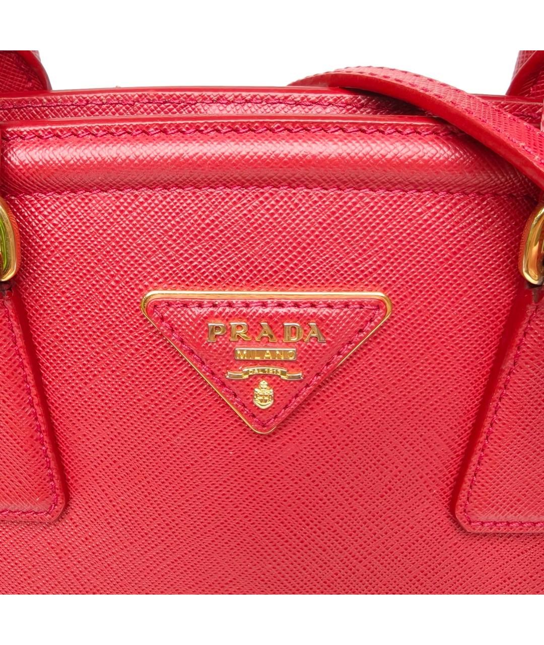 PRADA Красная кожаная сумка с короткими ручками, фото 5