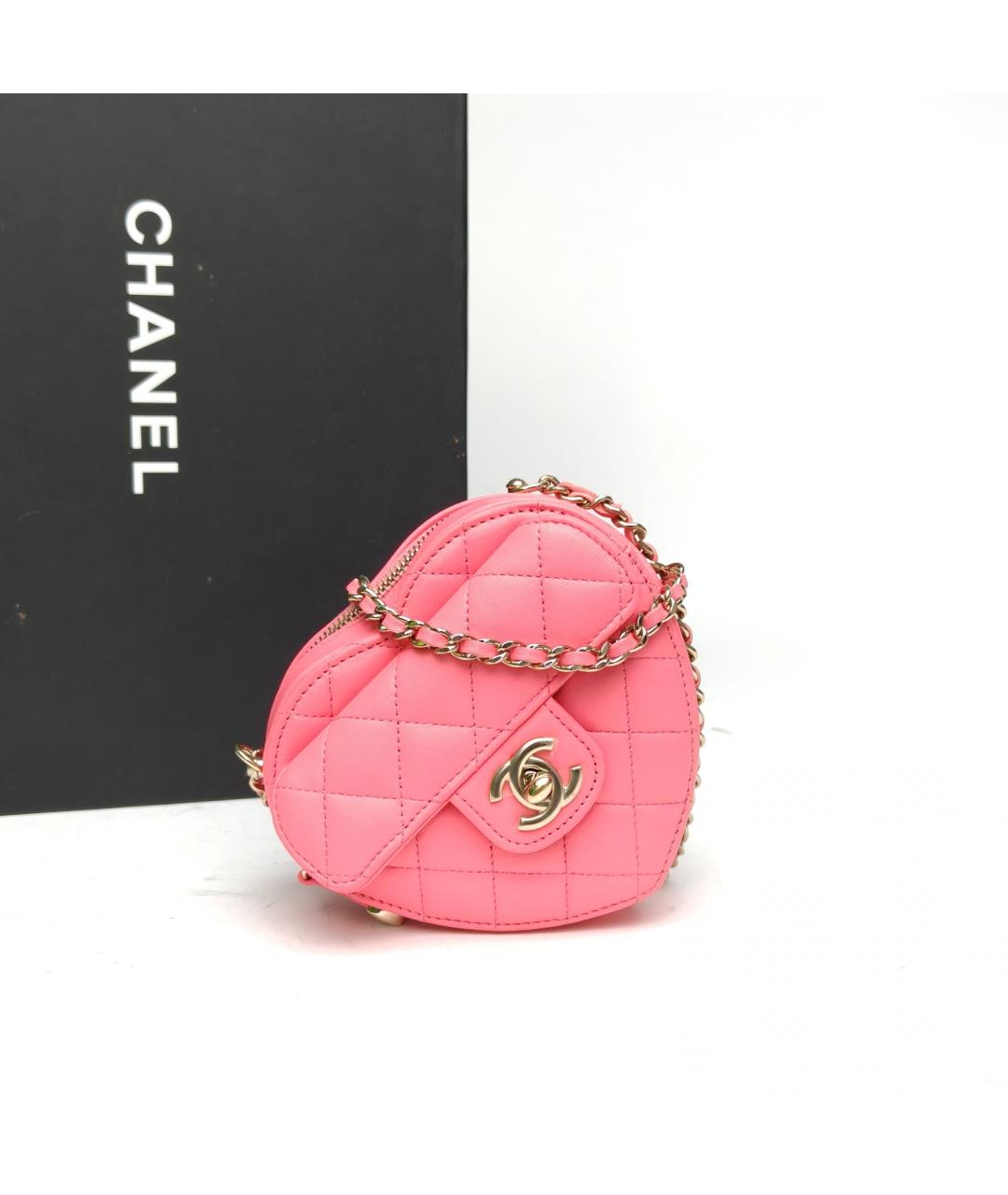 CHANEL Розовая кожаная сумка через плечо, фото 9
