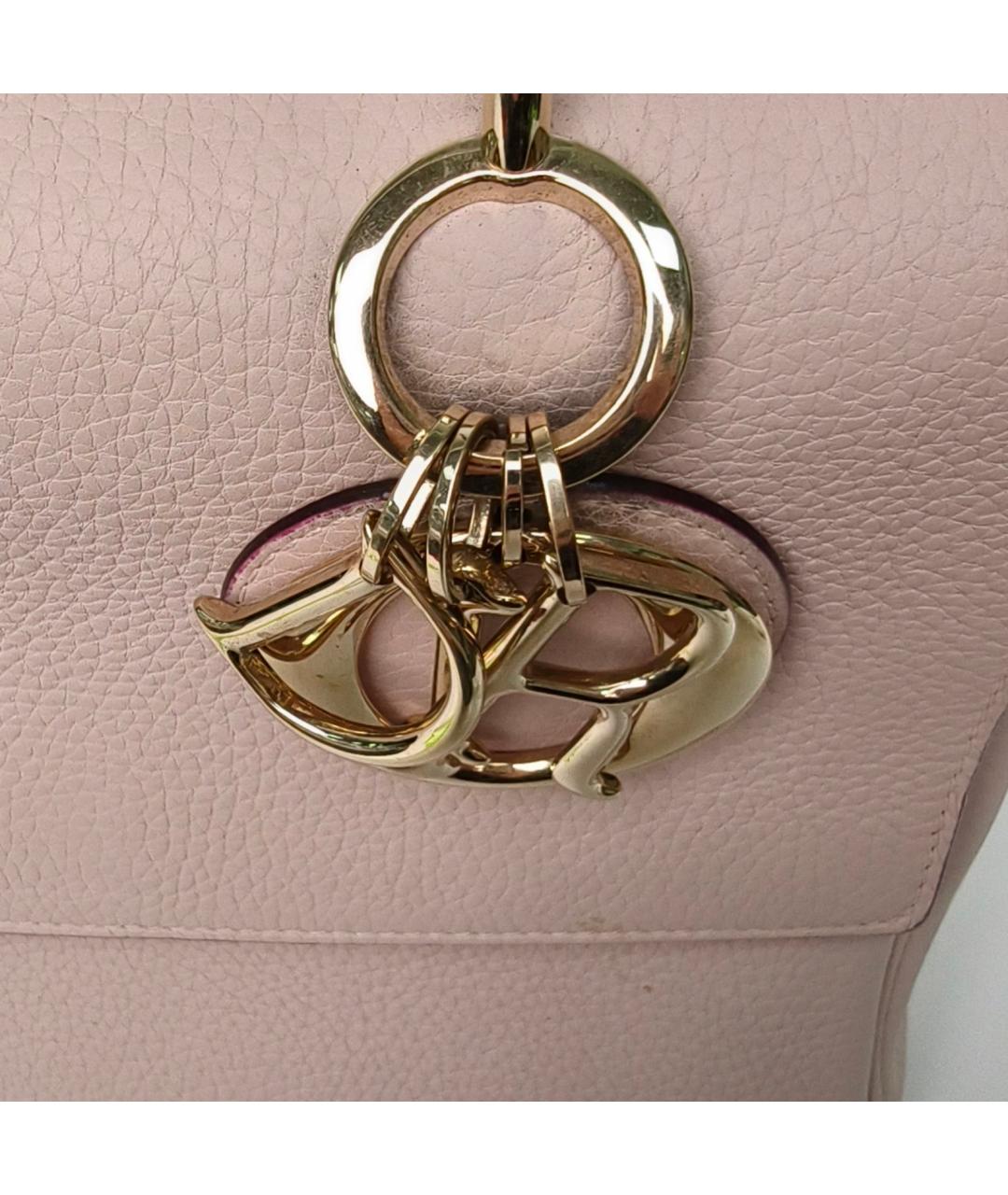 CHRISTIAN DIOR Розовая кожаная сумка с короткими ручками, фото 8