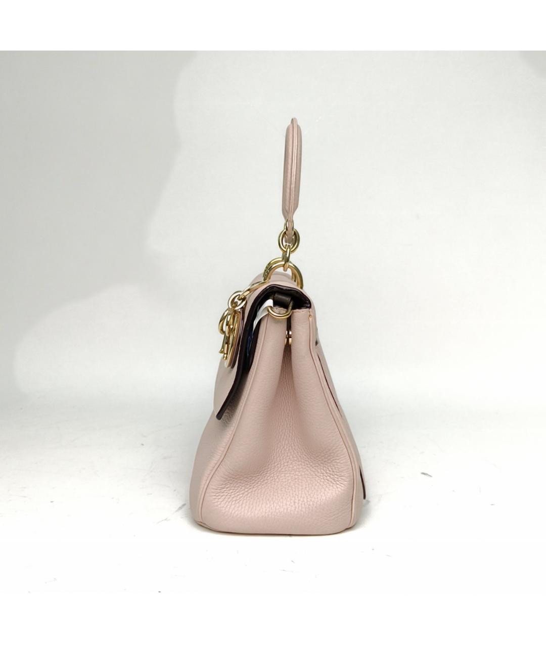 CHRISTIAN DIOR Розовая кожаная сумка с короткими ручками, фото 3