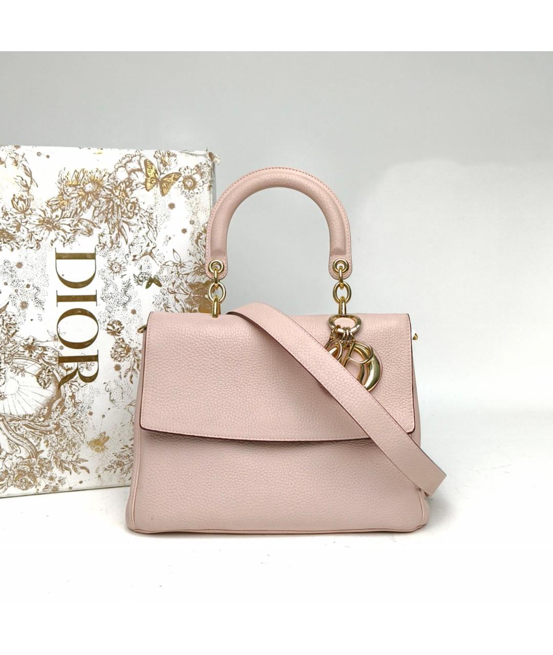 CHRISTIAN DIOR Розовая кожаная сумка с короткими ручками, фото 9