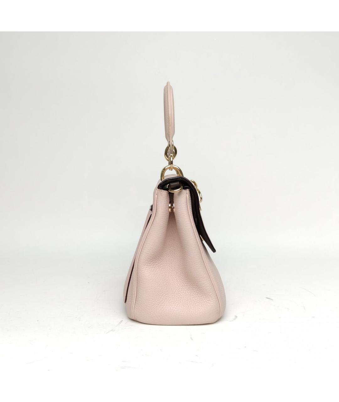 CHRISTIAN DIOR Розовая кожаная сумка с короткими ручками, фото 5