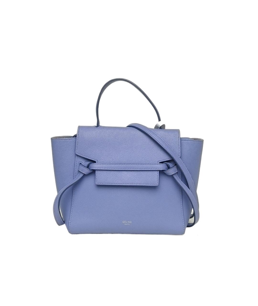 CELINE Синяя кожаная сумка с короткими ручками, фото 1