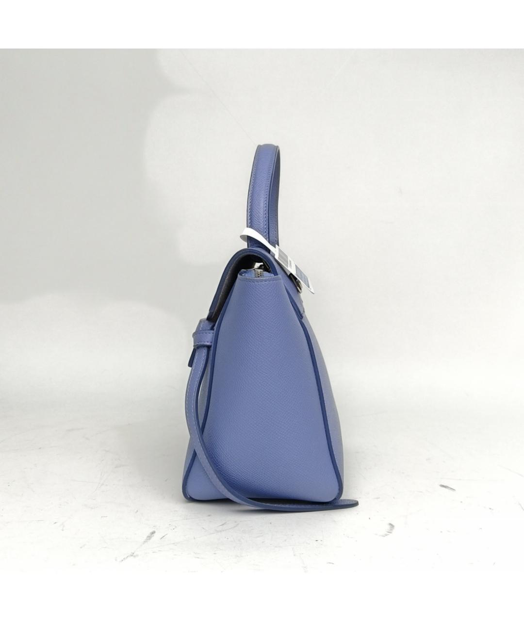 CELINE Синяя кожаная сумка с короткими ручками, фото 3
