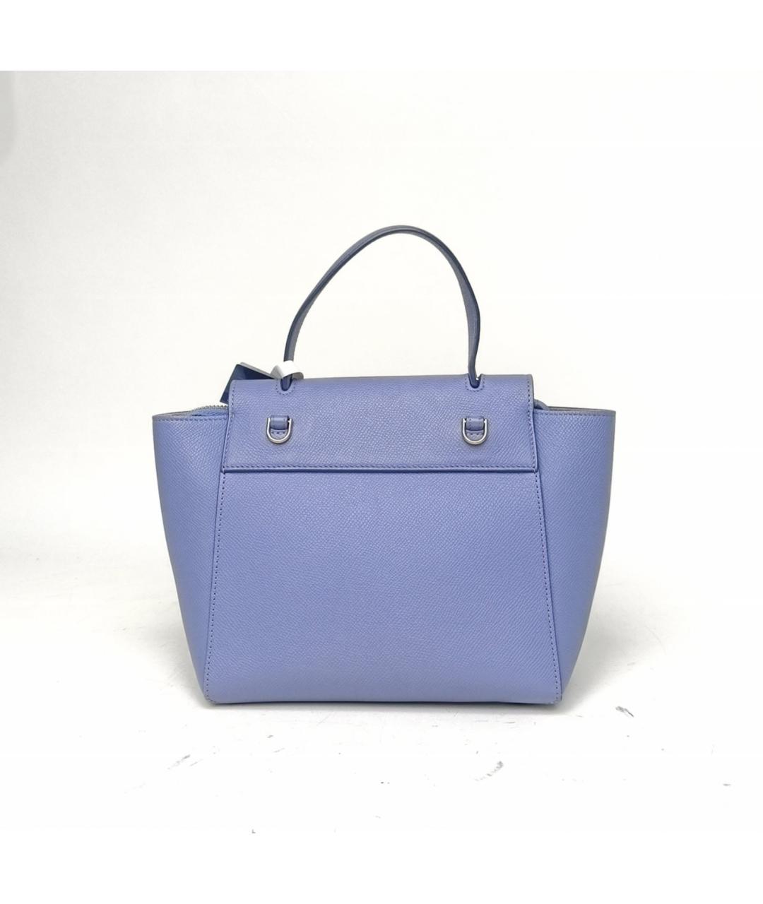 CELINE Синяя кожаная сумка с короткими ручками, фото 4