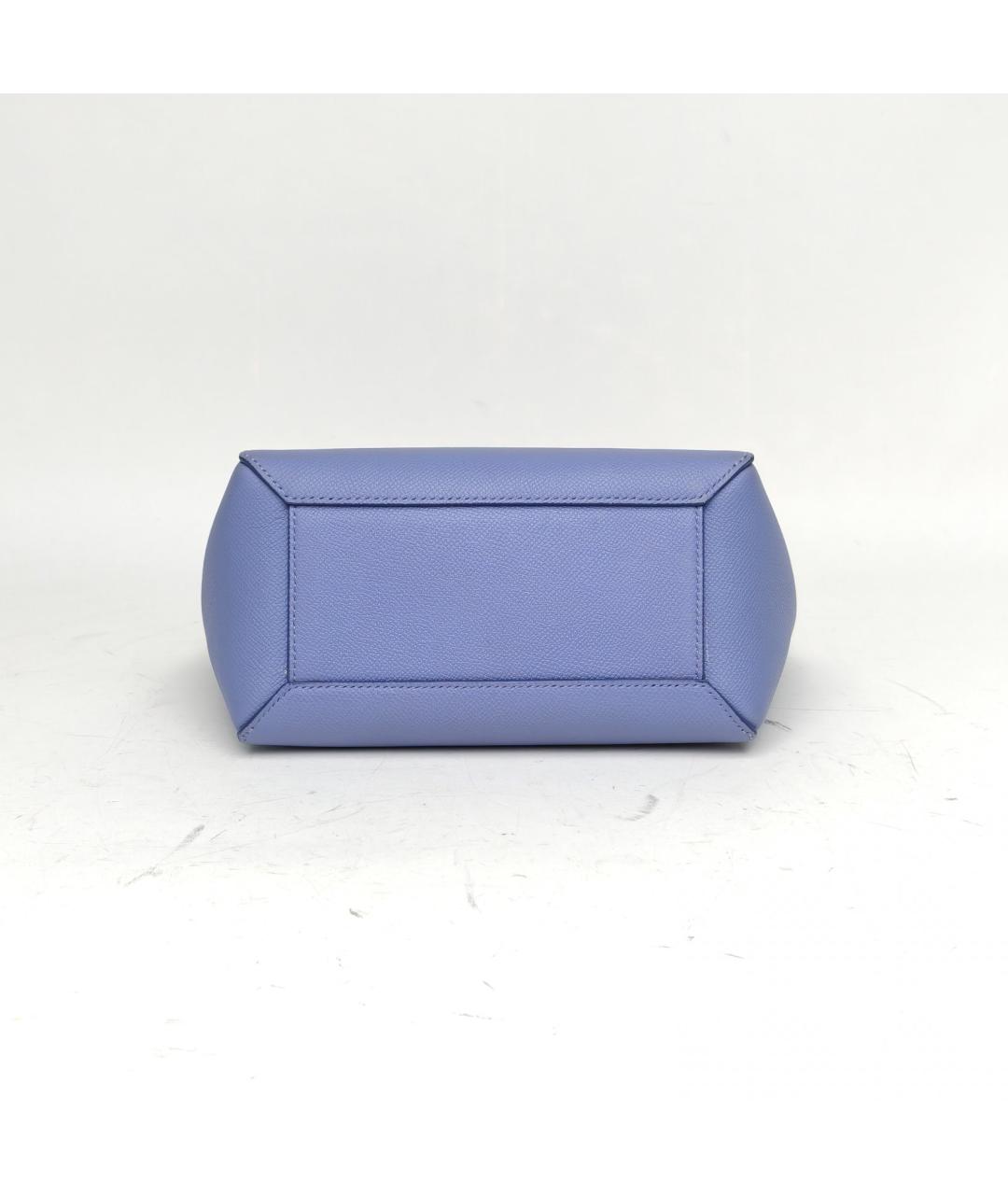 CELINE Синяя кожаная сумка с короткими ручками, фото 6