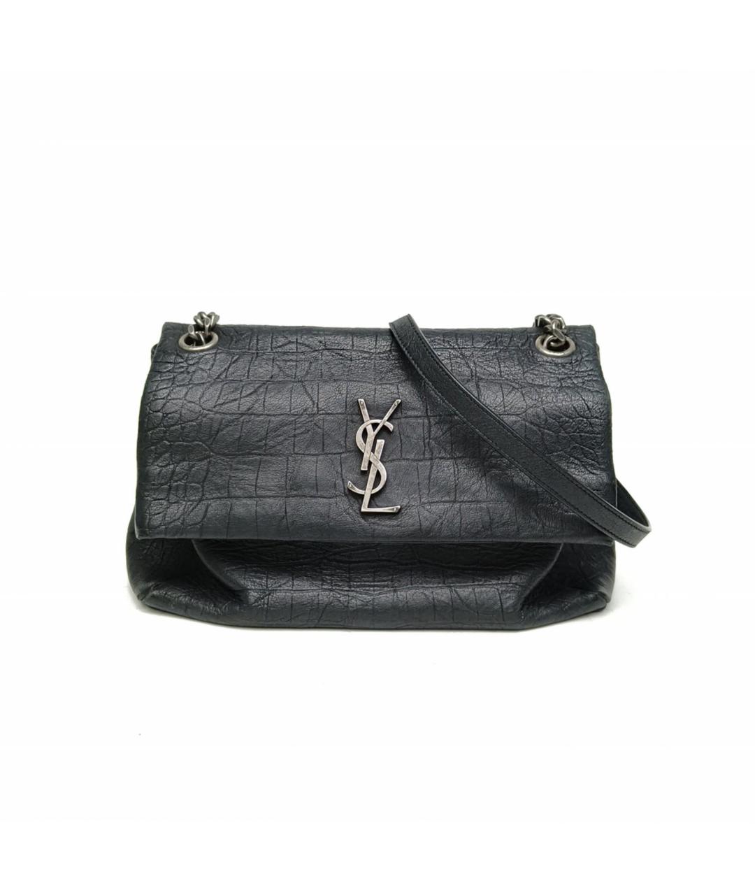SAINT LAURENT Черная кожаная сумка через плечо, фото 2