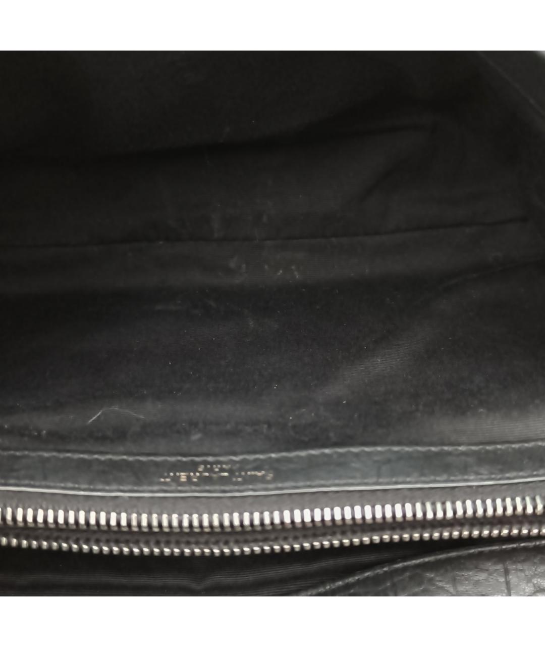SAINT LAURENT Черная кожаная сумка через плечо, фото 8
