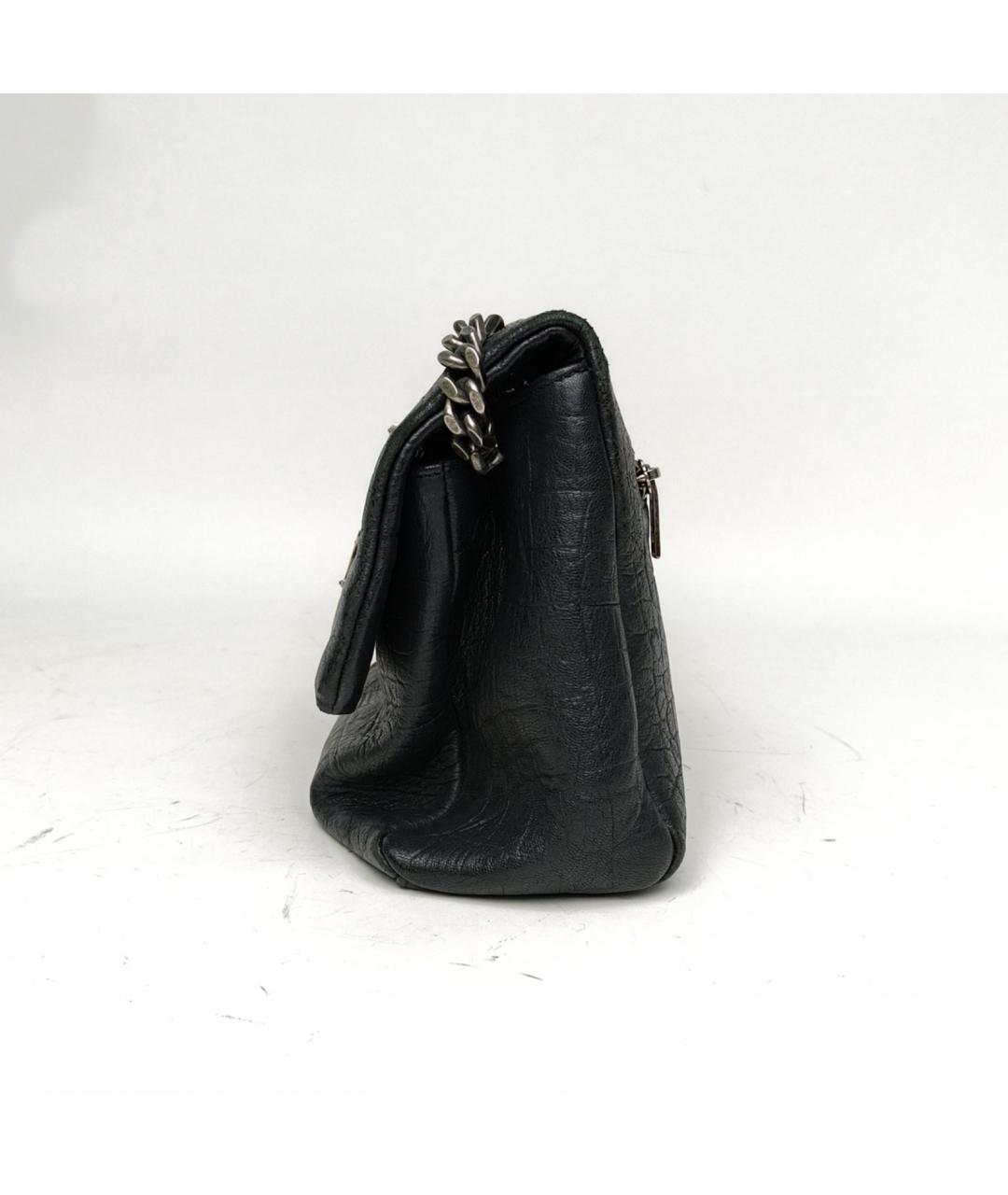 SAINT LAURENT Черная кожаная сумка через плечо, фото 3