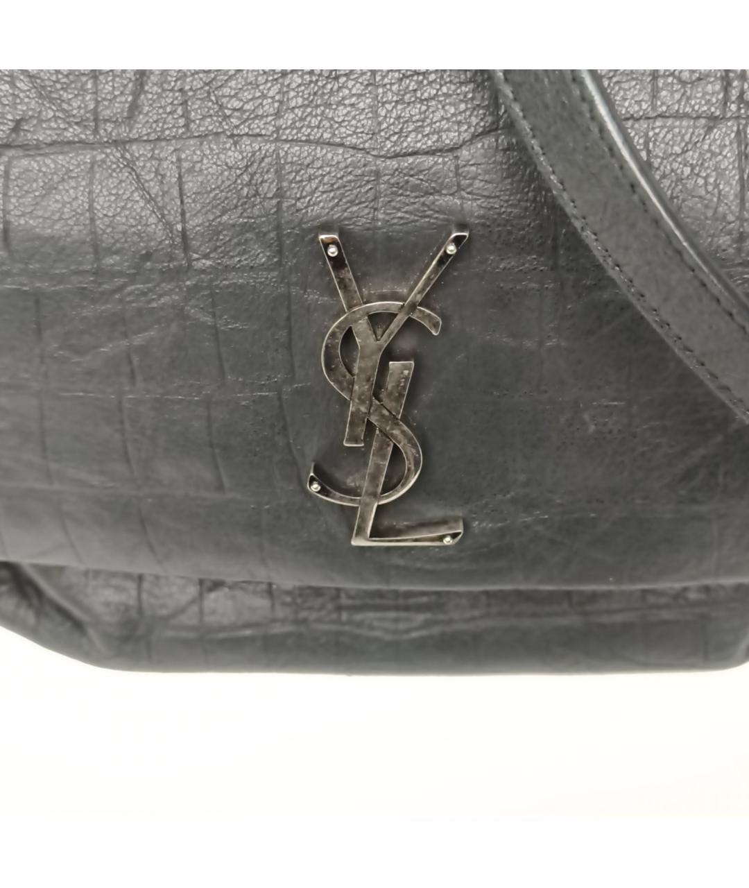 SAINT LAURENT Черная кожаная сумка через плечо, фото 7