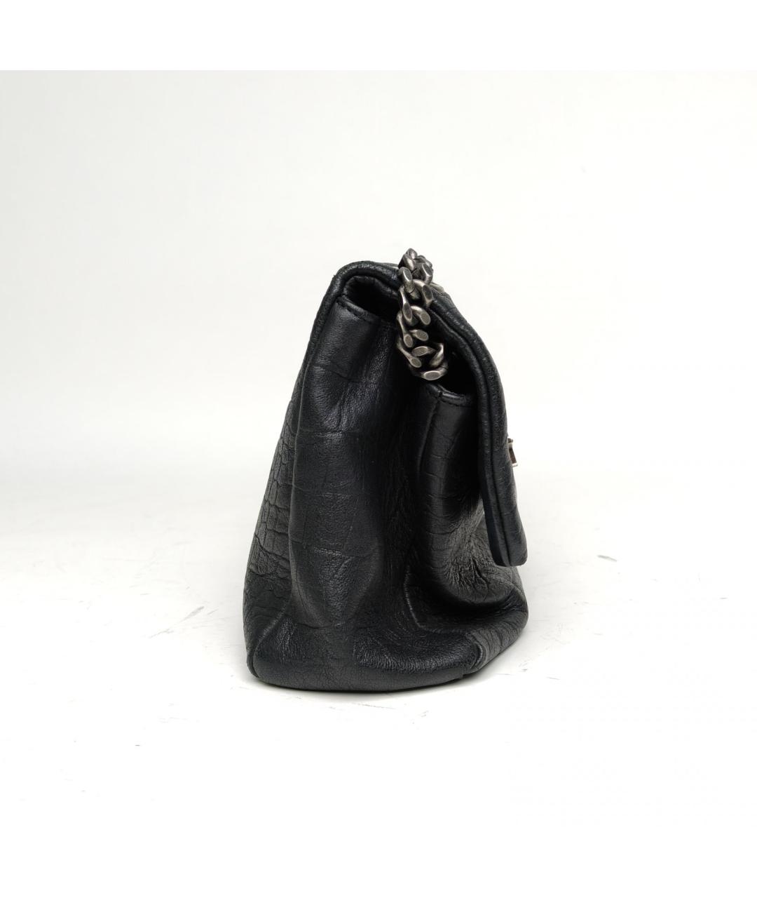 SAINT LAURENT Черная кожаная сумка через плечо, фото 5