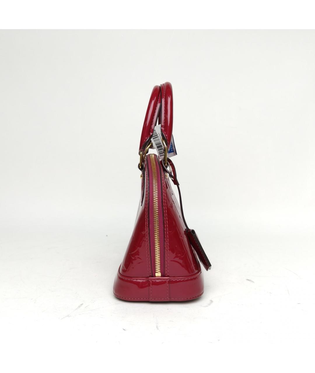 LOUIS VUITTON Бордовая сумка с короткими ручками из лакированной кожи, фото 4