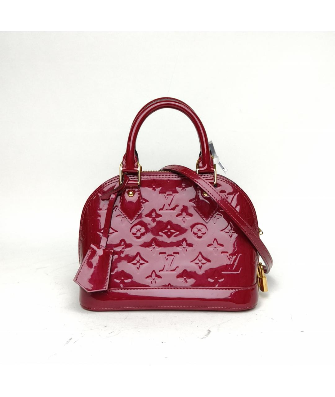 LOUIS VUITTON Бордовая сумка с короткими ручками из лакированной кожи, фото 2