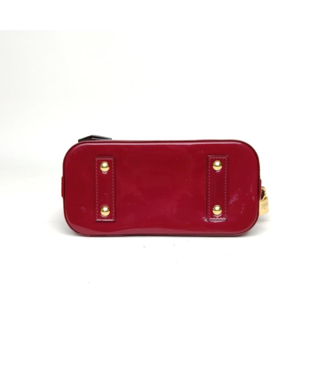 LOUIS VUITTON Бордовая сумка с короткими ручками из лакированной кожи, фото 5