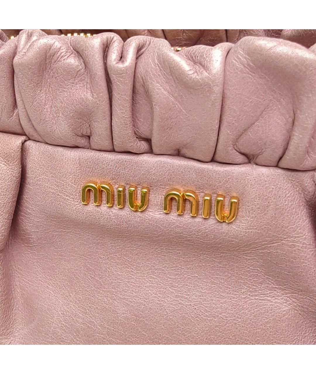 MIU MIU Розовая кожаная сумка через плечо, фото 3