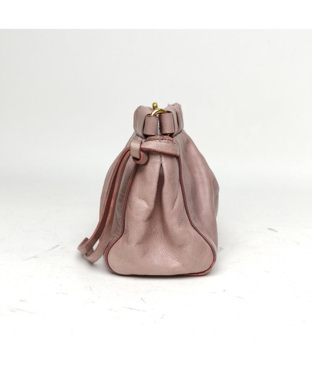MIU MIU Розовая кожаная сумка через плечо, фото 7