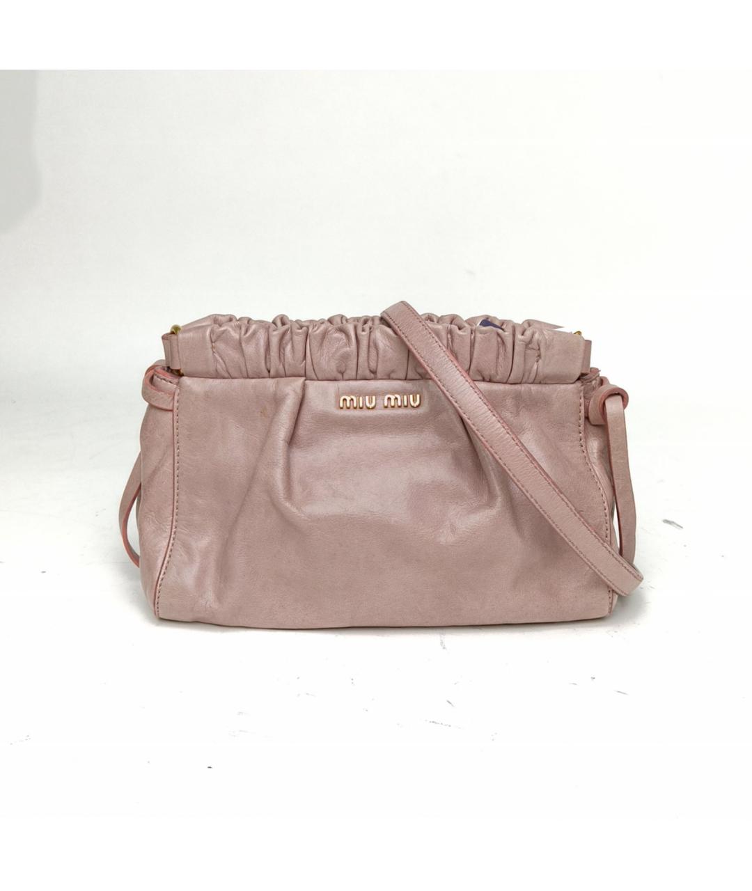 MIU MIU Розовая кожаная сумка через плечо, фото 4