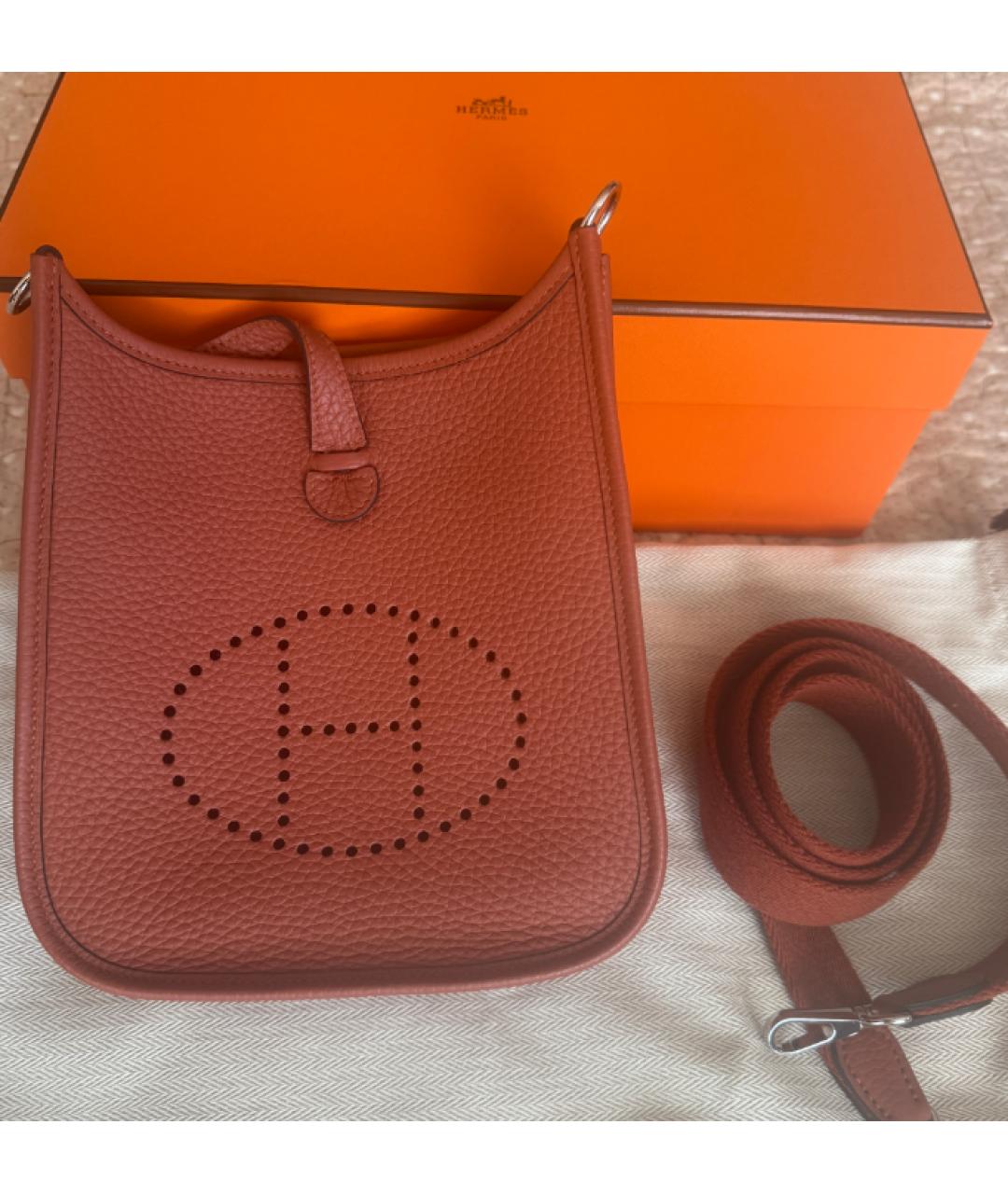 HERMES Коричневая кожаная сумка через плечо, фото 9