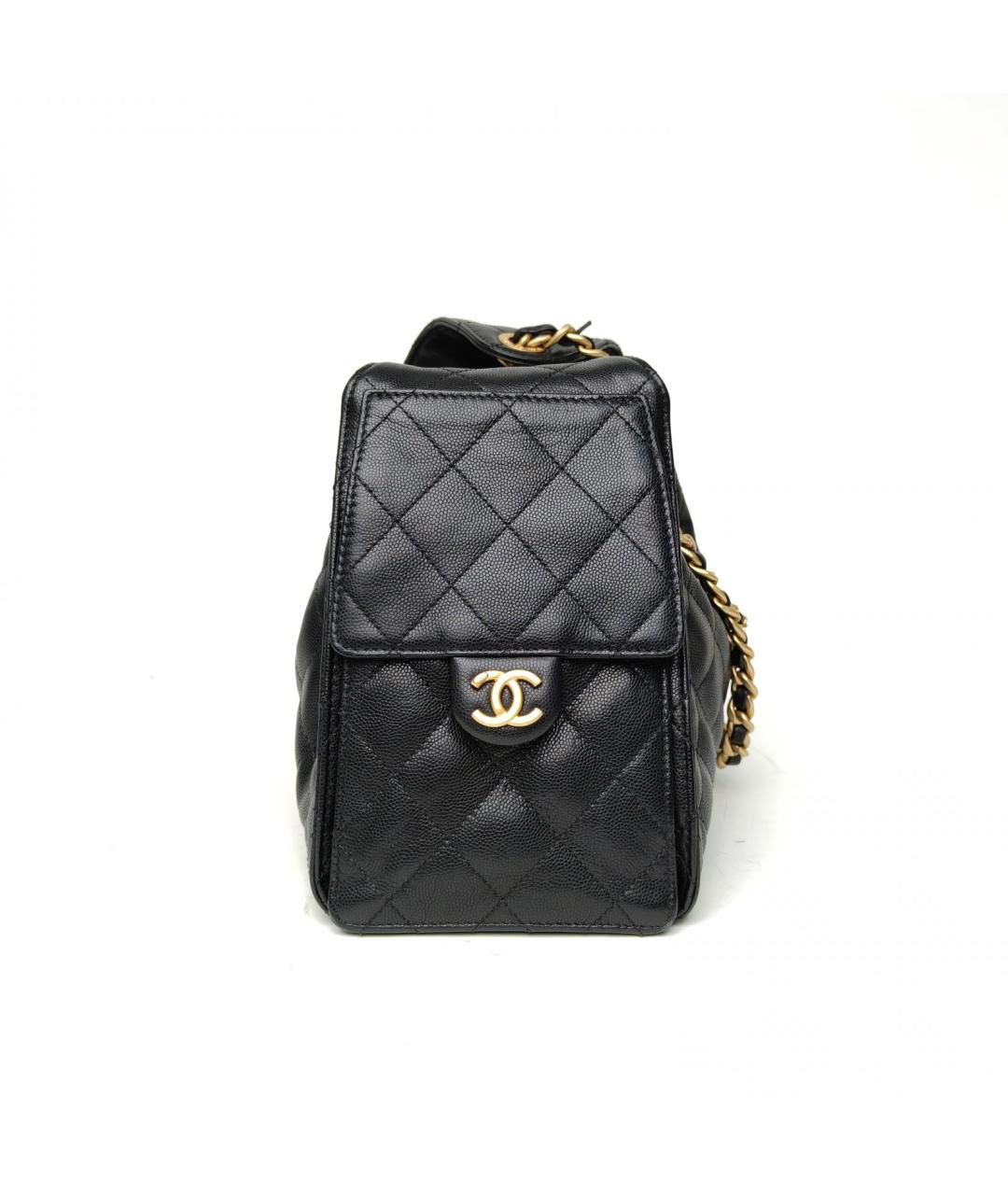 CHANEL Черная кожаная сумка через плечо, фото 5