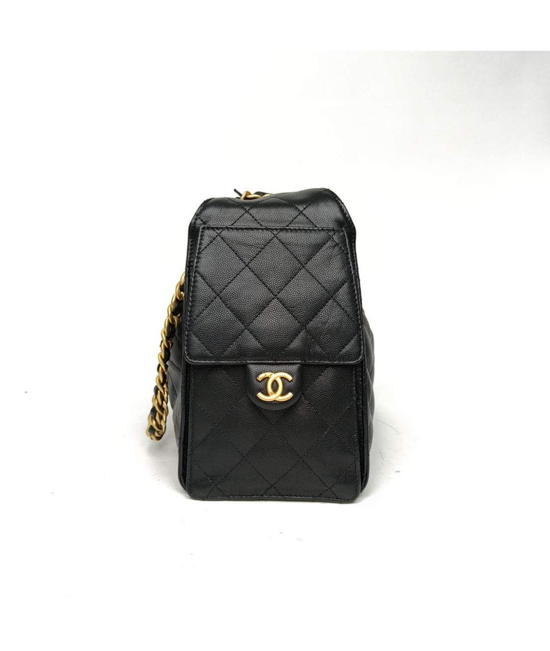 CHANEL Черная кожаная сумка через плечо, фото 3
