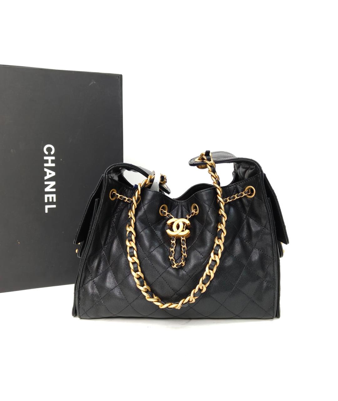 CHANEL Черная кожаная сумка через плечо, фото 9
