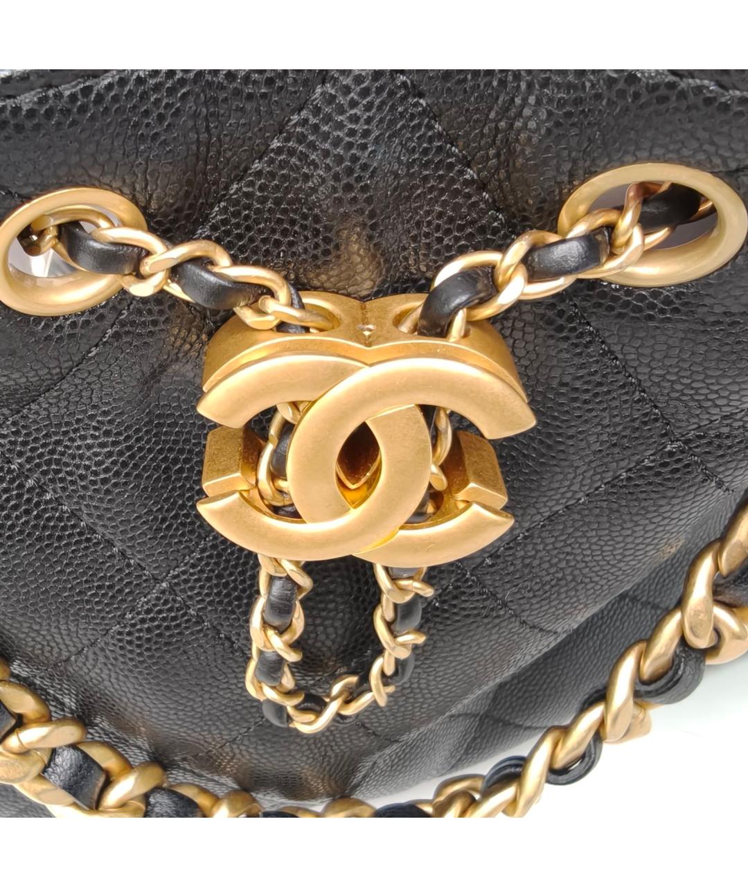 CHANEL Черная кожаная сумка через плечо, фото 7