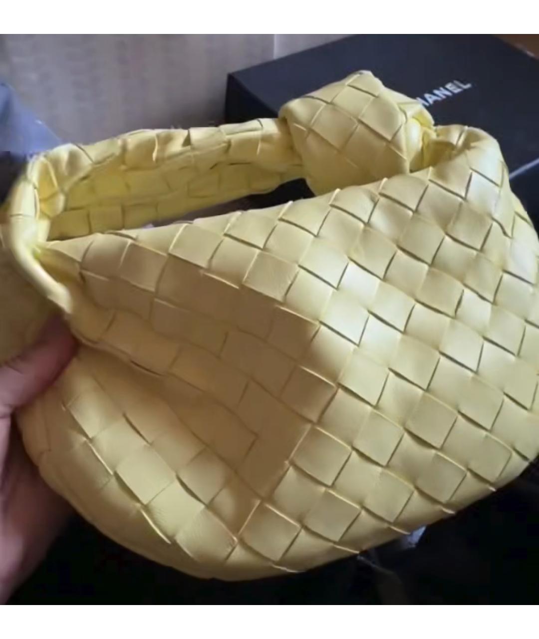 BOTTEGA VENETA Желтая кожаная сумка с короткими ручками, фото 8